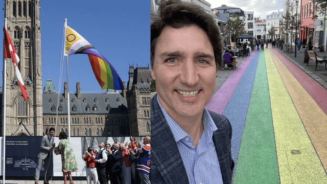 Justin Trudeau issa la bandiera del Progress Pride davanti al parlamento canadese (VIDEO) - Justin Trudeau - Gay.it